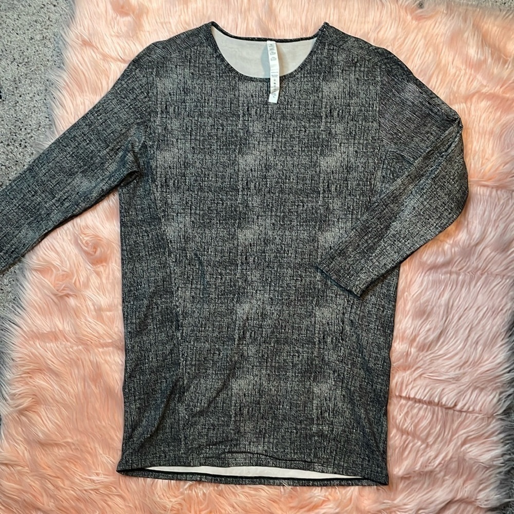 Woman's Lululemon Comme To Cozy Dress Burlap Texture Black Dune‎ Size 10